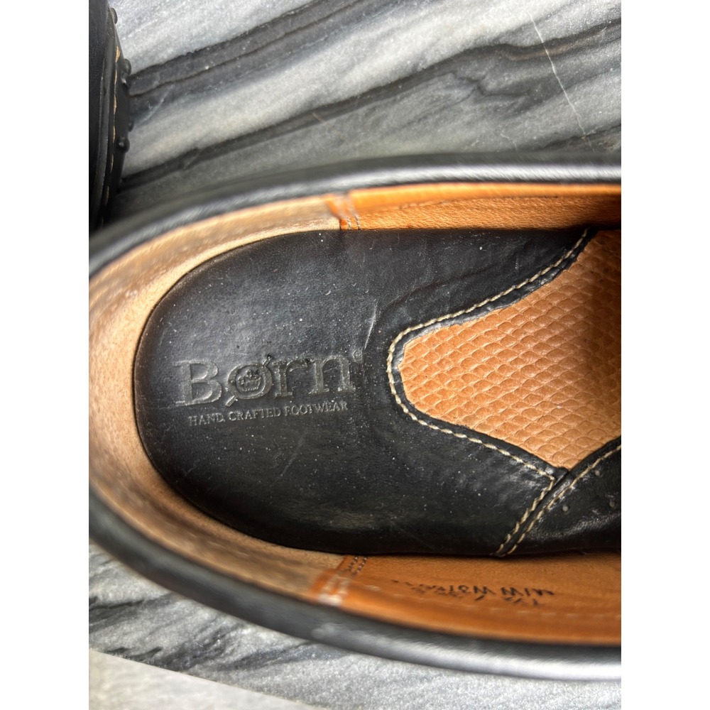 Born Womens Black Leather Driving Loafers Moc Toe Slip On Shoes W37651 Size 7.5 - Picture 7 of 8
